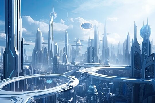 Futuristic Famel Background City