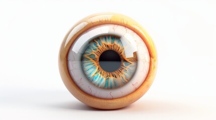 Eyeball isolated on white background, realistic