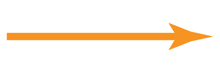 Orange arrow to the right . vector, isolated. Orange arrow isolated on white background. Vector illustration. Eps file 20.