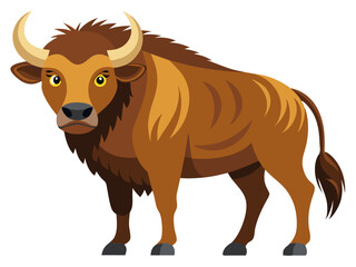 Buffalo vector illustration, cute animal vector illustration, Buffalo illustration vector, cute Buffalo cartoon illustration