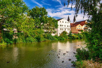 Naklejka premium eichstätt, beautiful summer city view, germany architecture 