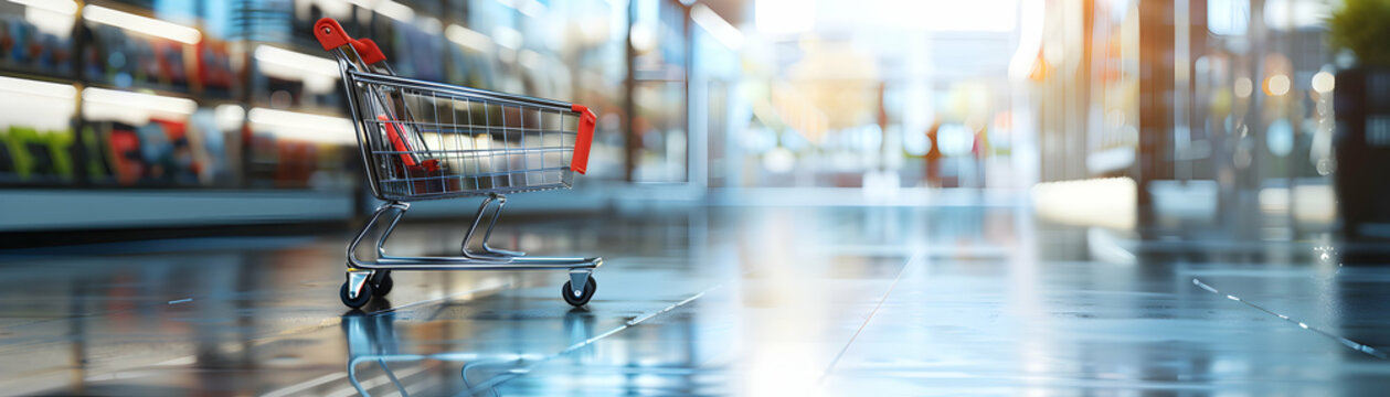 Strategic Planning Shopping Symbol with Copy Space for Long Term Retail Goals   Photo Stock Concept