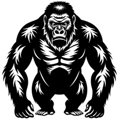 gorilla-animal-silhouette-black-vector-illustratio