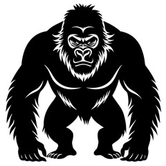 gorilla-animal-silhouette-black-vector-illustratio