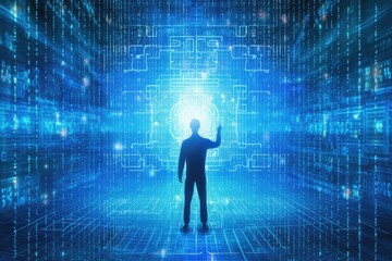 Futuristic Digital Interface Interaction