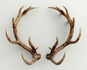 Obraz premium 3D reindeer antlers on isolated white background, perfect for Christmas ads