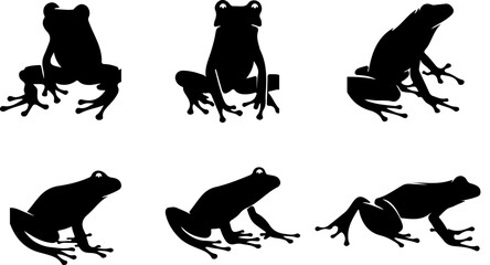 hand-drawn silhouette of a frog