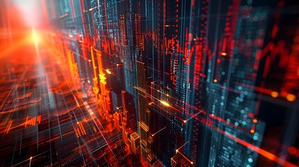 Obraz premium Sophisticated Investment Strategy Visualization in Dynamic Abstract Composition