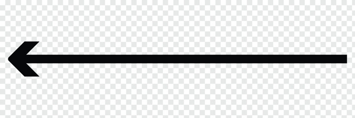 Long arrow vector icon. Black horizontal double arrow. Vector icon. thick pointer vector icon isolated on transparency background. Vector illustration. Eps file 43.