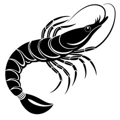 shrimp-silhouette-sea-animal--vector-sketch-illust