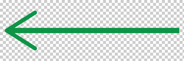 Left Arrow Long Icon Green Arrows Infographic Illustration Direction Symbol Pointer Logo Up Sign Isolated on transparency background. Vector illustration. Eps file 42.