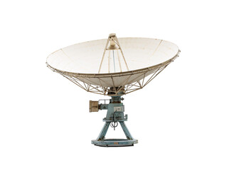 a large satellite dish on a stand