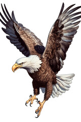 Obraz premium Eagle Image, for Stickers, T-Shirt Print, Cap, Mug, Slippers, Mousepad, with Transparent Background PNG