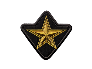 a black and gold star patch