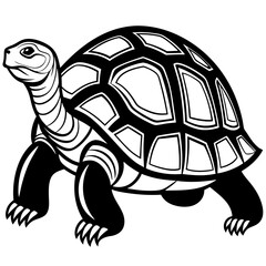 solid-black-outline-galapagos-tortoise-animal-vect 