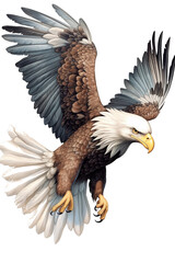 Obraz premium Eagle Image, for Stickers, T-Shirt Print, Cap, Mug, Slippers, Mousepad, with Transparent Background PNG