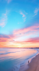 Vibrant Sunset Over Serene Beach