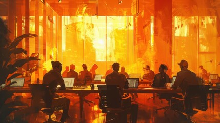 Entrepreneurs in a high tech coworking space