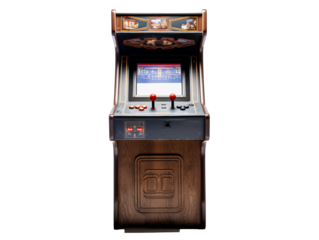 a video game machine with a screen and buttons