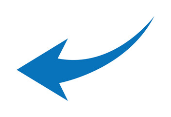 Blue arrow icon logo concept simple design element. blue curved graph with arrow png file type. Vector illustration. Eps file 65.