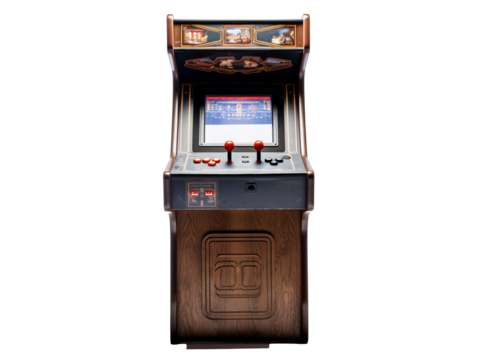 a video game machine with a screen and buttons