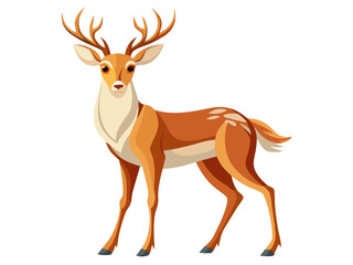 deer vector illustration, cute animal vector illustration, deer illustration vector, cute deer cartoon illustration

