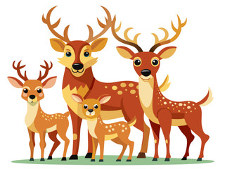 deer vector illustration, cute animal vector illustration, deer illustration vector, cute deer cartoon illustration
