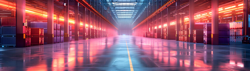 Warehouse Icon and Inventory Profile Symbol for Digital Marketing: Photo Realistic Image with Copy Space