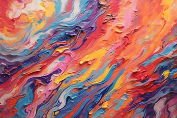 Abstract background of acrylic and watercolor wave art painting on full Canvas backdrop.