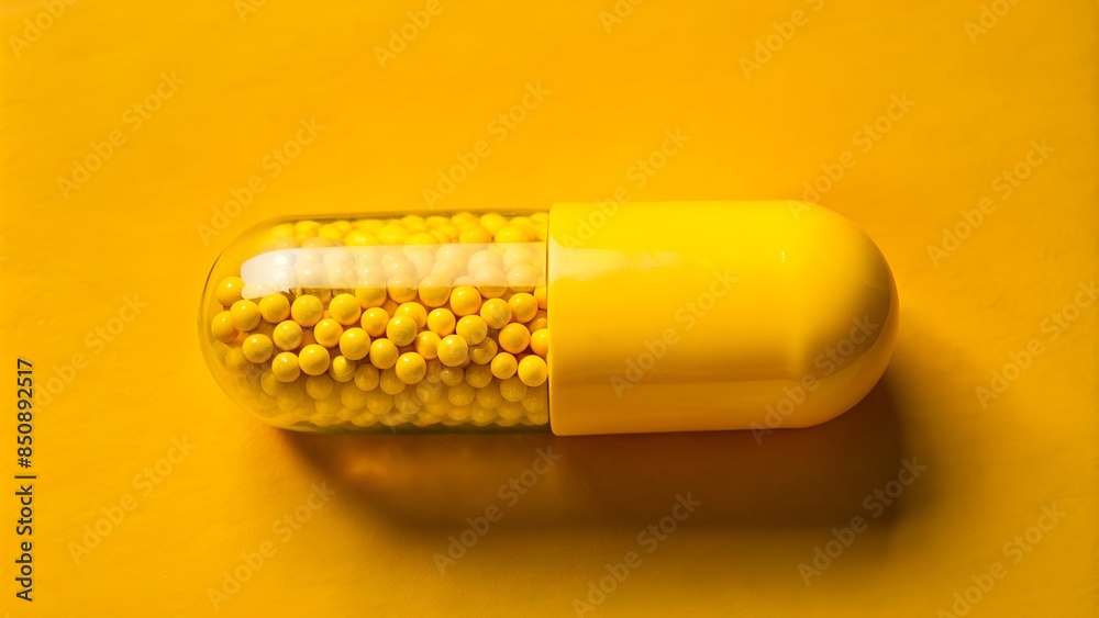 Wall mural A close-up photo of antibiotic pills