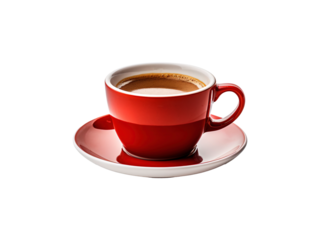 a red and white coffee cup