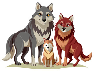 Wolf vector illustration, cute animal vector illustration, Wolf illustration vector, cute Wolf cartoon illustration