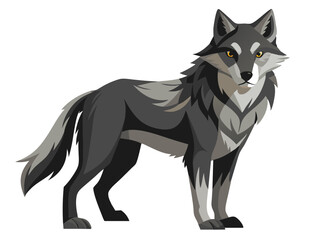 Wolf vector illustration, cute animal vector illustration, Wolf illustration vector, cute Wolf cartoon illustration