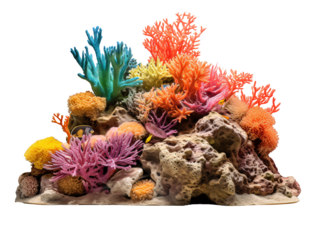 a colorful coral reef with many different colors