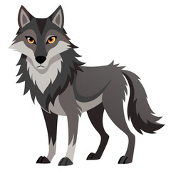 Wolf vector illustration, cute animal vector illustration, Wolf illustration vector, cute Wolf cartoon illustration