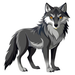 Wolf vector illustration, cute animal vector illustration, Wolf illustration vector, cute Wolf cartoon illustration