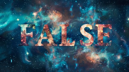 Fototapeta premium Galaxy Fake and Misinformation concept art poster.