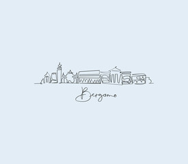 Capture the spirit of Bergamo in a single line. Our iconic logo showcases the city's silhouette, blending elegance and urban charm.