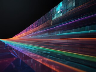 Holographic layers overlap, creating a multidimensional spectacle of colors and light.