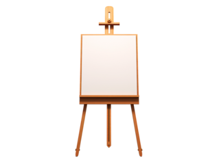 a wooden easel with a white board