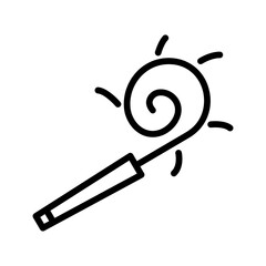 Party blower line icon. New year icon. New year party icon isolated on white background. Transparent background, minimalist symbol. Vector images
