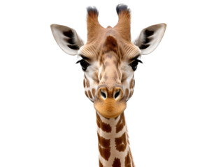 a giraffe looking at the camera