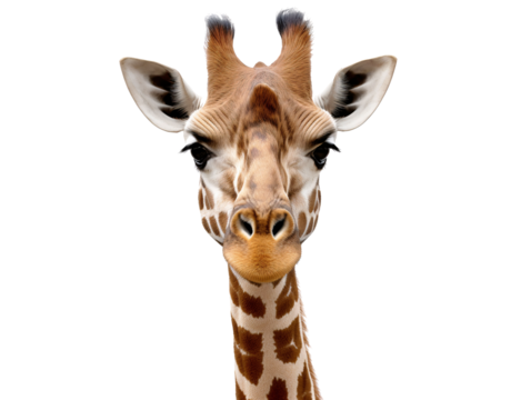 a giraffe looking at the camera