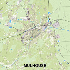 Mulhouse, France map poster art