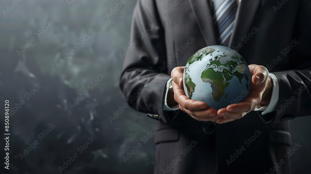 Aufkleber Business person master global marketing and finance with insights Navigate the complexities of global markets enhancing strategies and marketing reach Success in global finance and mar : Generative AI