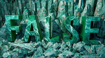 Green Marble Fake and Misinformation concept art poster.