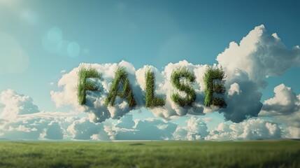 Fototapeta premium Heaven Fake and Misinformation concept art poster.