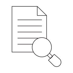 File document search magnifier icon vector design