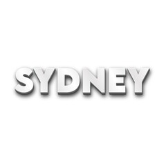 3D Sydney city text poster