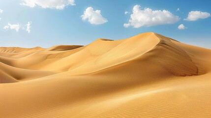 Beautiful sand dunes in the Sahara desert.